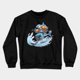 Anime Shark Surfer Bro Crewneck Sweatshirt